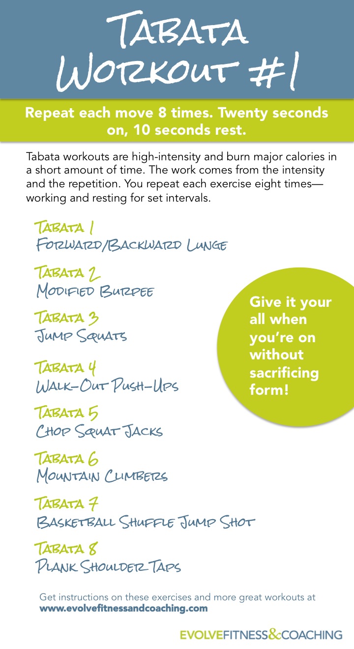 Tabata Workout 1 Evolve Fitness Coaching