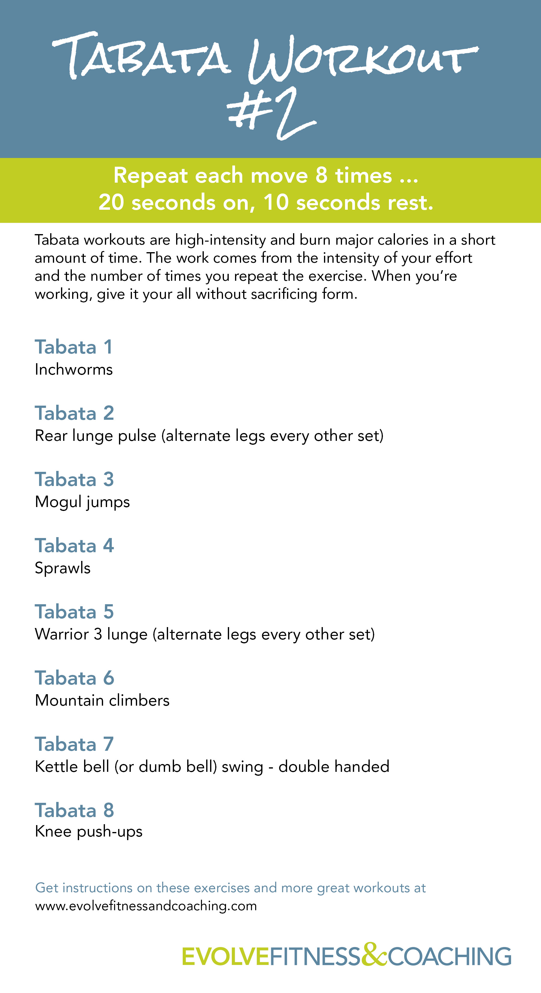 Tabata 2 | Evolve Fitness & Coaching